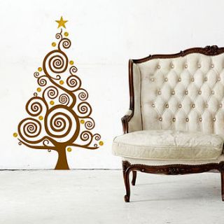 christmas tree and star wall sticker by sirface graphics