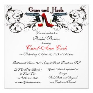 Guns and Heels Custom Bridal Shower Invitation