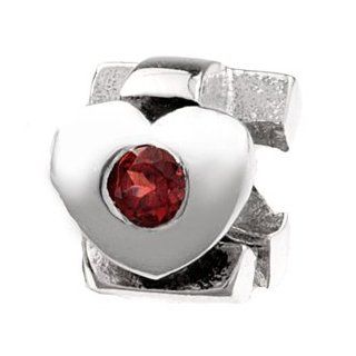 Silverado 'Garnet   January' Silver Charm   Fits On Pandora Chamilia And Troll Bracelets Jewelry