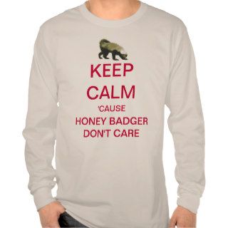 KEEP CALM Funny  Honey Badger Long Sleeve T Shirt