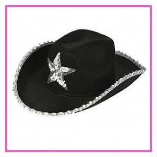 Felt Black Cowboy Hat with Silver Star [Health and Beauty] Toys & Games