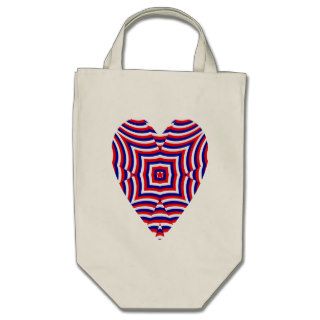 Red white blue patriotic heart canvas bag