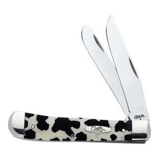 Case Holstein Cow Trapper Folding Knife Black/White Handles  Hunting Folding Knives  Sports & Outdoors