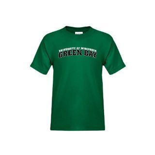 Wisconsin Green Bay Youth Dark Green T Shirt 'Arched U of Wisconsin Green Bay'  Sports Fan T Shirts  Sports & Outdoors