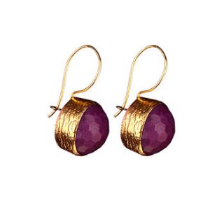 saliha fuschia jade earrings by sultanesque