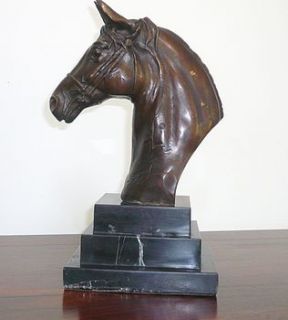 bronze horse head bookends by elizabeth and stevens