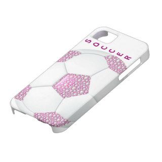 White Pearls on Pink Soccer Ball iPhone 5 Cover