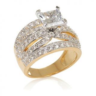 3.15ct Absolute™ Princess Cut and Five Row Pavé Wide Band Ring