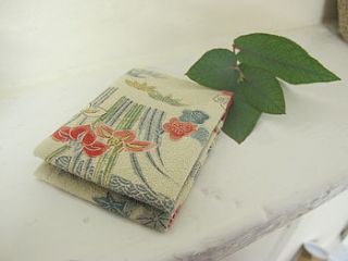 vintage kimono travel / business card holder by marzipants