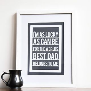 'best dad' wall art print by ant design gifts