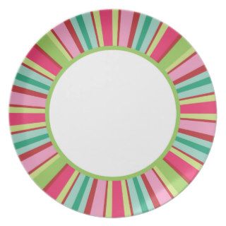 Colorful Red Banded Holiday Plate