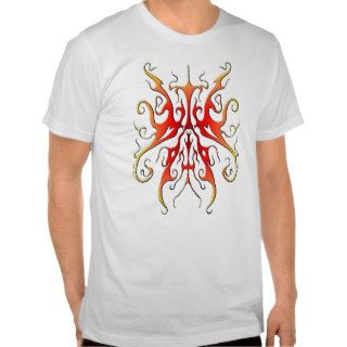 Elegant Tribal Tattoo Flame red white T shirts