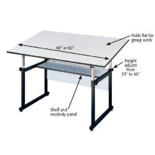 WORKMASTER WHITE BASE W/36x48 Drafting, Engineering, Art (General Catalog)  Artists Drawing Tables 