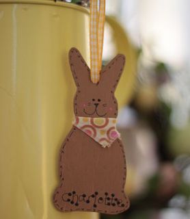 small brown personalised easter bunny by kitty's