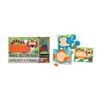 Toy / Game M & D Animal Pattern Blocks Set With 55 Wooden Geometric Shapes To Complete The Pictures Toys & Games