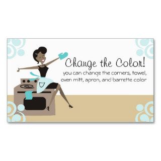 Custom color African American woman cooking baking Business Card Template