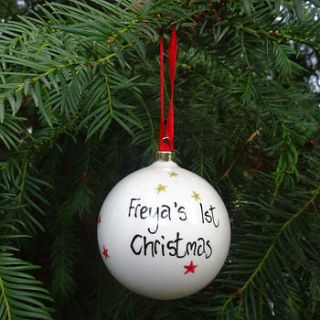 personalised christmas bauble by fired arts and crafts