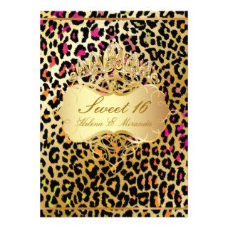 PixDezines Sweet 16/ princess/leopard Cards