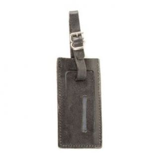 Leather Covered Luggage Tag Color Black Clothing