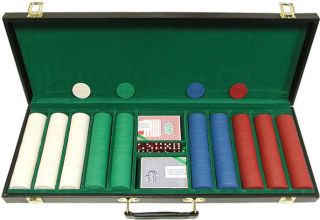 Trademark Poker 500 Casino Dice Poker Chip Set w/Deluxe Case Poker Chips