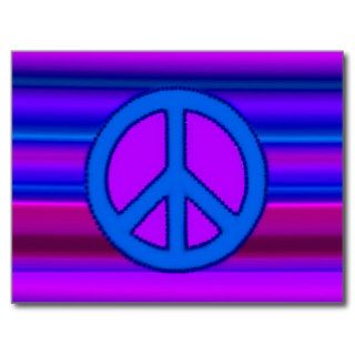 Blue Purple Fractal & Peace Sign Post Cards