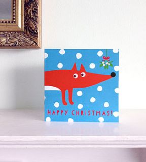 happy christmas fox card by toby tiger