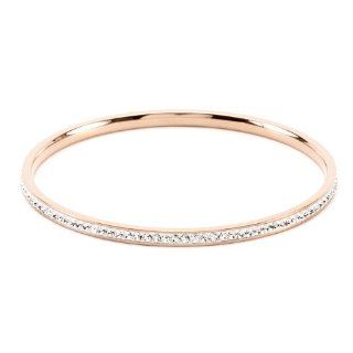 Rose Gold Bangle Bracelet with Clear Crystals Crystal Rose Gold bangle Bracelet Jewelry