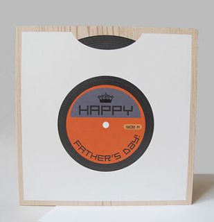 vinyl record father's day card by sarah hurley designs