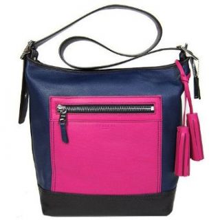 Coach Legacy Leather Colorblock Convertible Duffle Hobo Handbag 19979 Multi Blue Pink Black Shoes