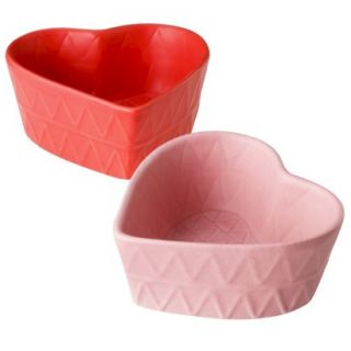 Valentines Ceramic Heart Candy Dish Set of 2  