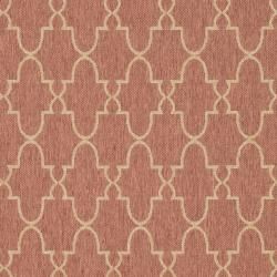 Rust/Sand Indoor/Outdoor Border Floral Pattern Rug (2'7" x 5') Safavieh 3x5   4x6 Rugs