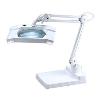 2 in 1 Spring Arm Magnifier Desk Lamp   Large 5 x 7 Lens   3 Diopter 