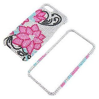 Rhinestones Protector Case for Apple iPhone 5, Violet Lily Full Diamond Cell Phones & Accessories