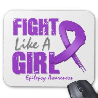 Fight Like A Girl Distressed Epilepsy Mouse Pads