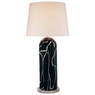 George Kovacs P331 084 Table Lamp Brushed Nickel White Fabric Portables  