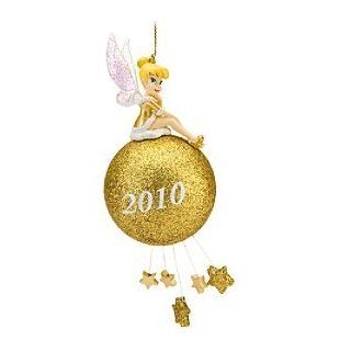 Disney 2010 Gold Glitter Tinker Bell Ornament   Decorative Hanging Ornaments