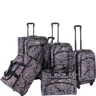 American Flyer Paisely 5 Piece Luggage Set Spinner