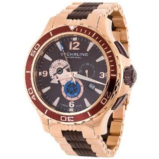 Stuhrling Original Men's 270.332K759 Exclusive Trekker Sportsman Swiss Chronograph Brown Dial Watch Watches