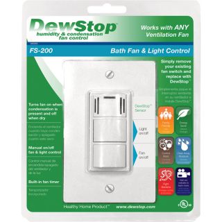 DewStop Humidity and Condensation Fan/Light Switch, Model# FS-200-W1  Fan Accessories