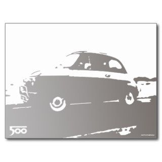 Fiat 500 Argento   silver on light Post Cards