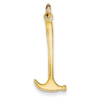 14K Yellow Gold Hammer Charm Pendant 30mmx15mm Jewelry