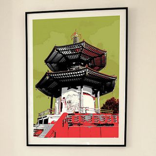 'peace pagoda london' limited edition print by fara berry designs