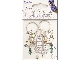 Darice Sterling Silver Bead Pins with Key Chain Clasp