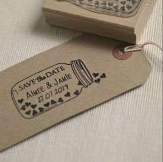 jar of hearts save the date stamp by beautiful day
