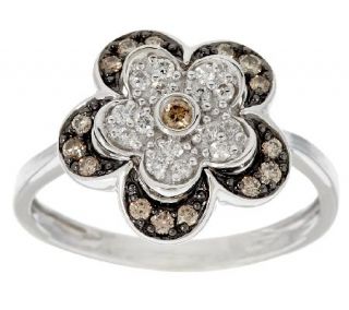Argyle Diamond 3/10 ct tw Flower Ring, Sterling —