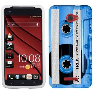 HTC DROID DNA Retro Clear Cassette Tape Blue Phone Case Cover Cell Phones & Accessories