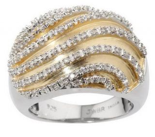 As Is Affinity Diamond 1/4cttw Sterling Swirl Ring Band —
