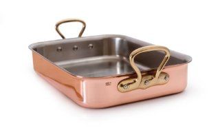Mauviel M'Heritage 2.5 mm 14 by 10 Inch Rectangular Roasting Pan with 7 Quart Capacity and Bronze Handles Ham Roasting Kitchen & Dining