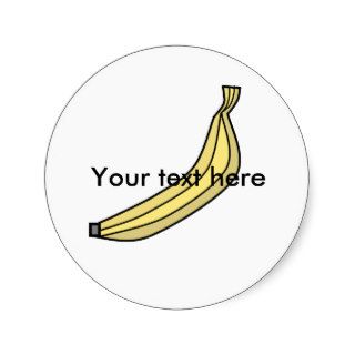 Yellow country banana round stickers