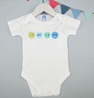 personalised boy's love heart baby grow by tillie mint